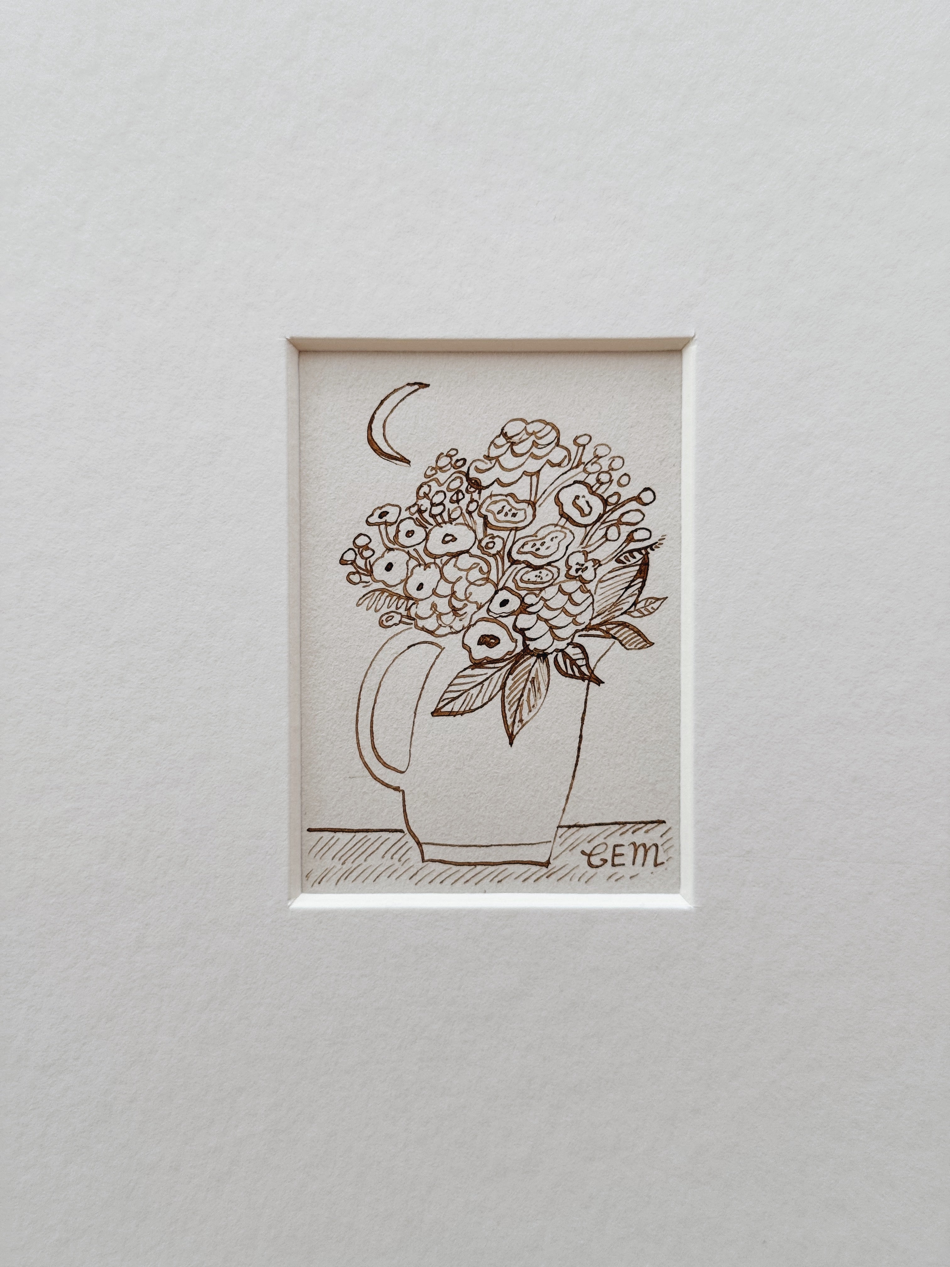 Dear Flowers: original ink drawing