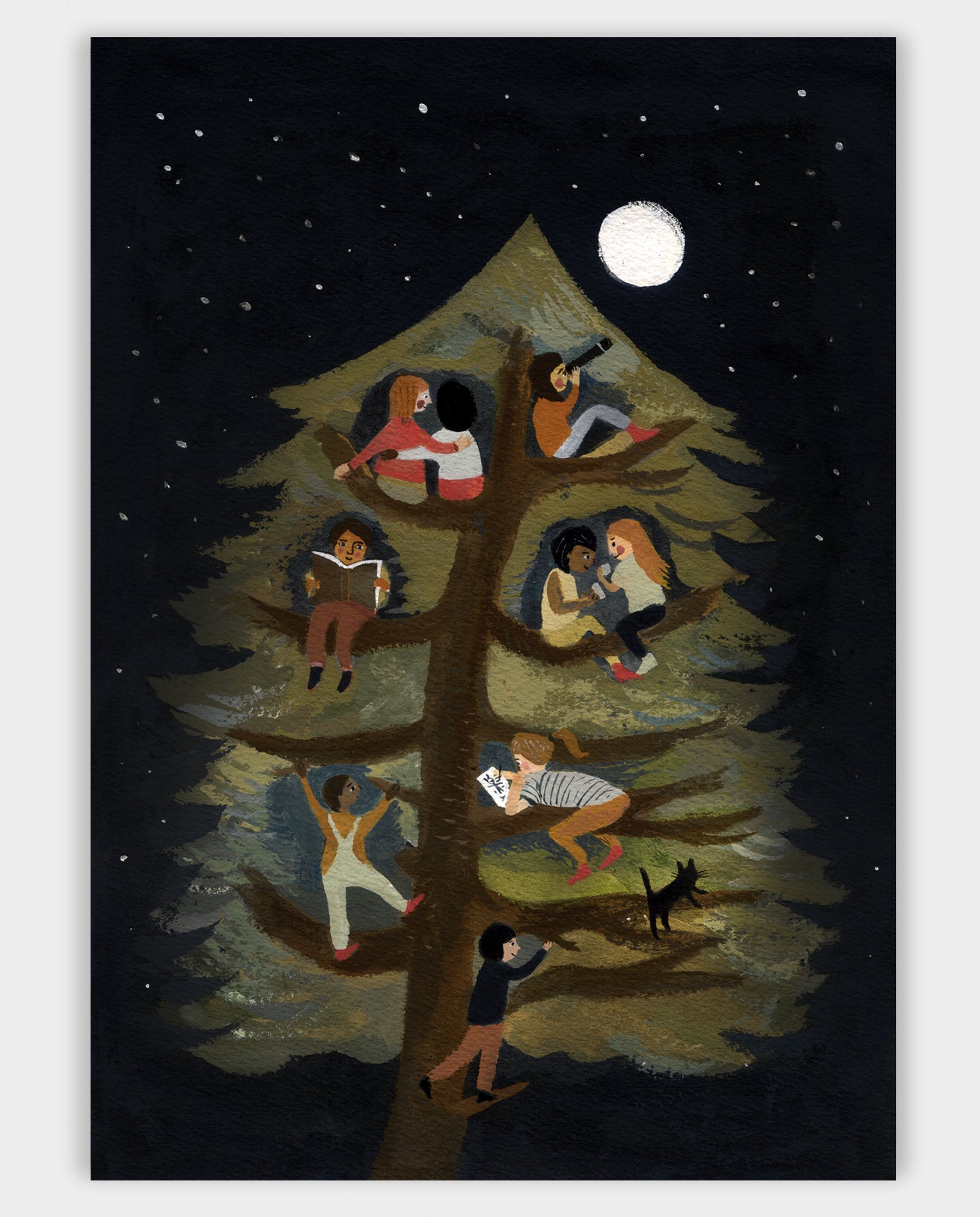 Friends in a Tree  A4 or A5 print