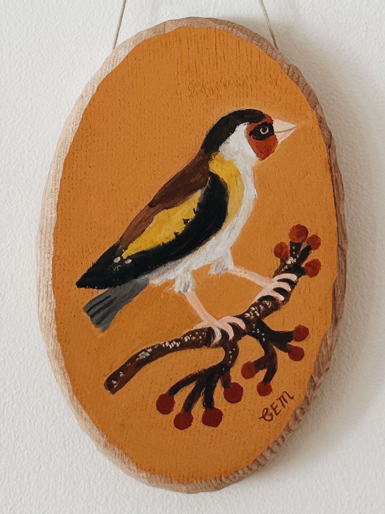Goldfinch - original painting on wood