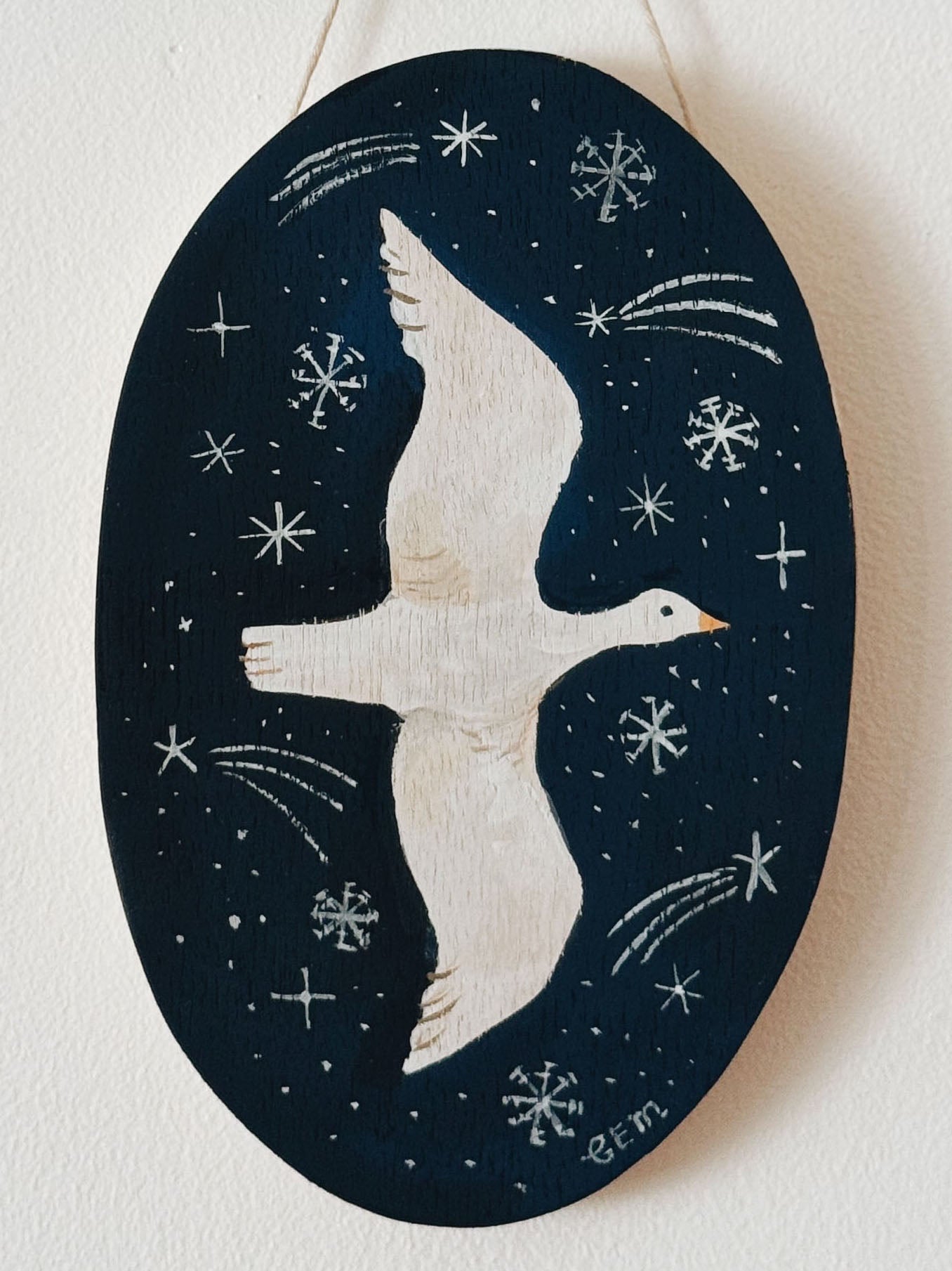 Night Flight - original painting on wood