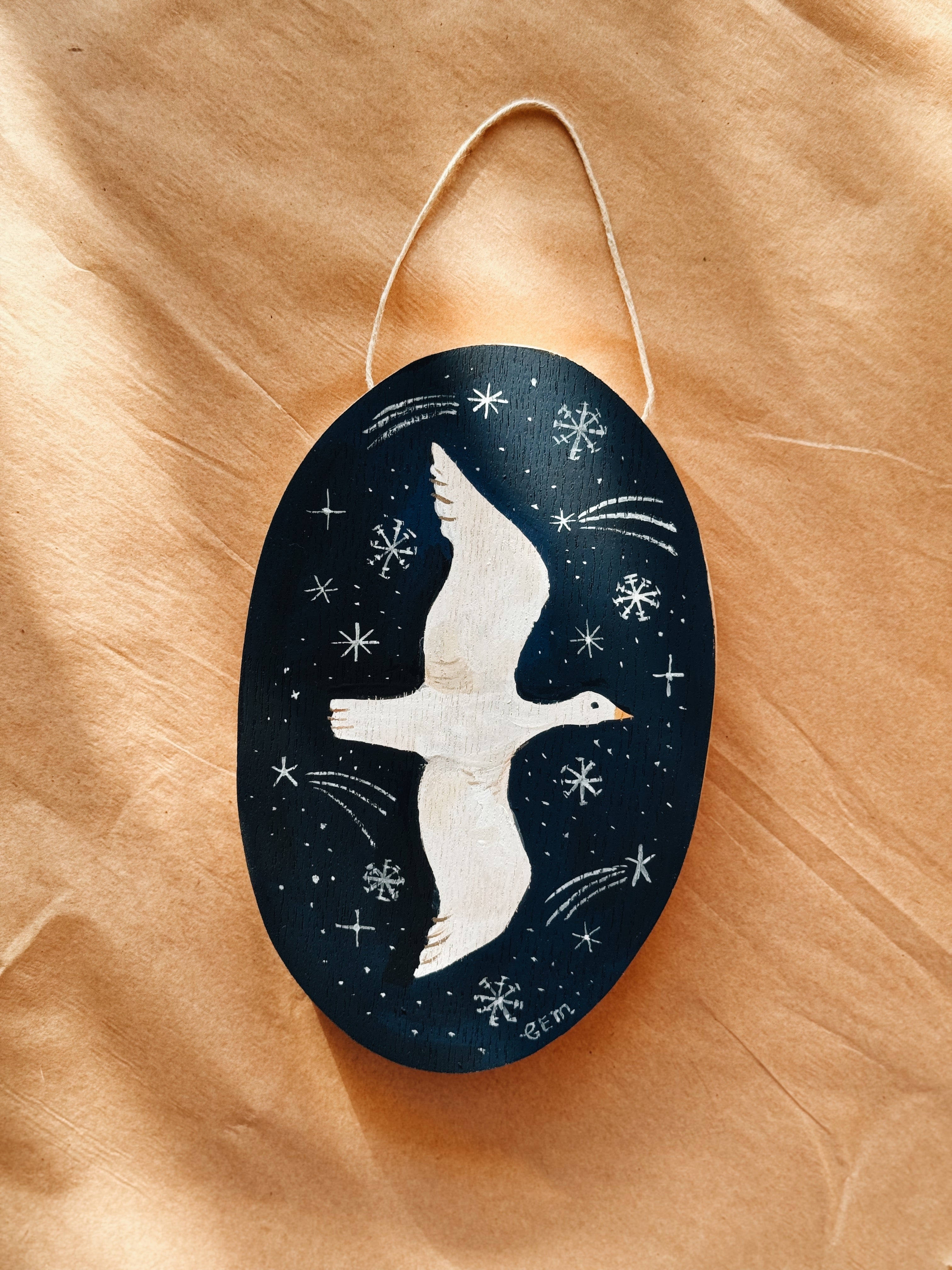 Night Flight - original painting on wood