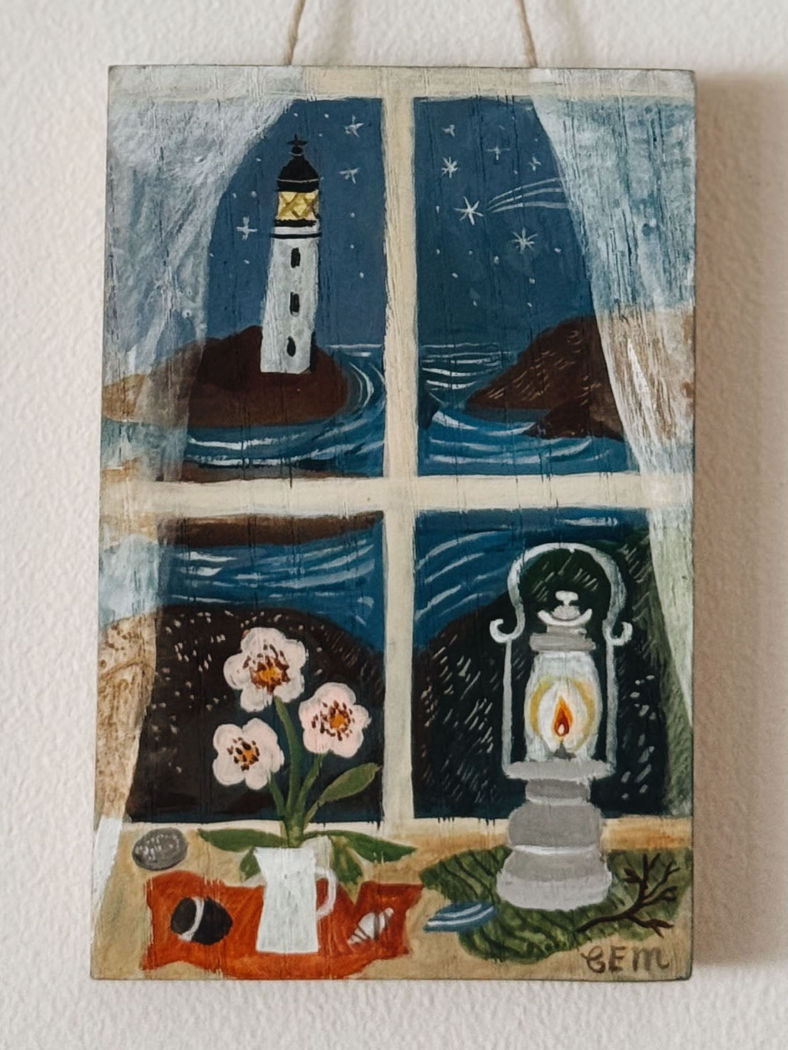 To the Lighthouse - original painting on wood