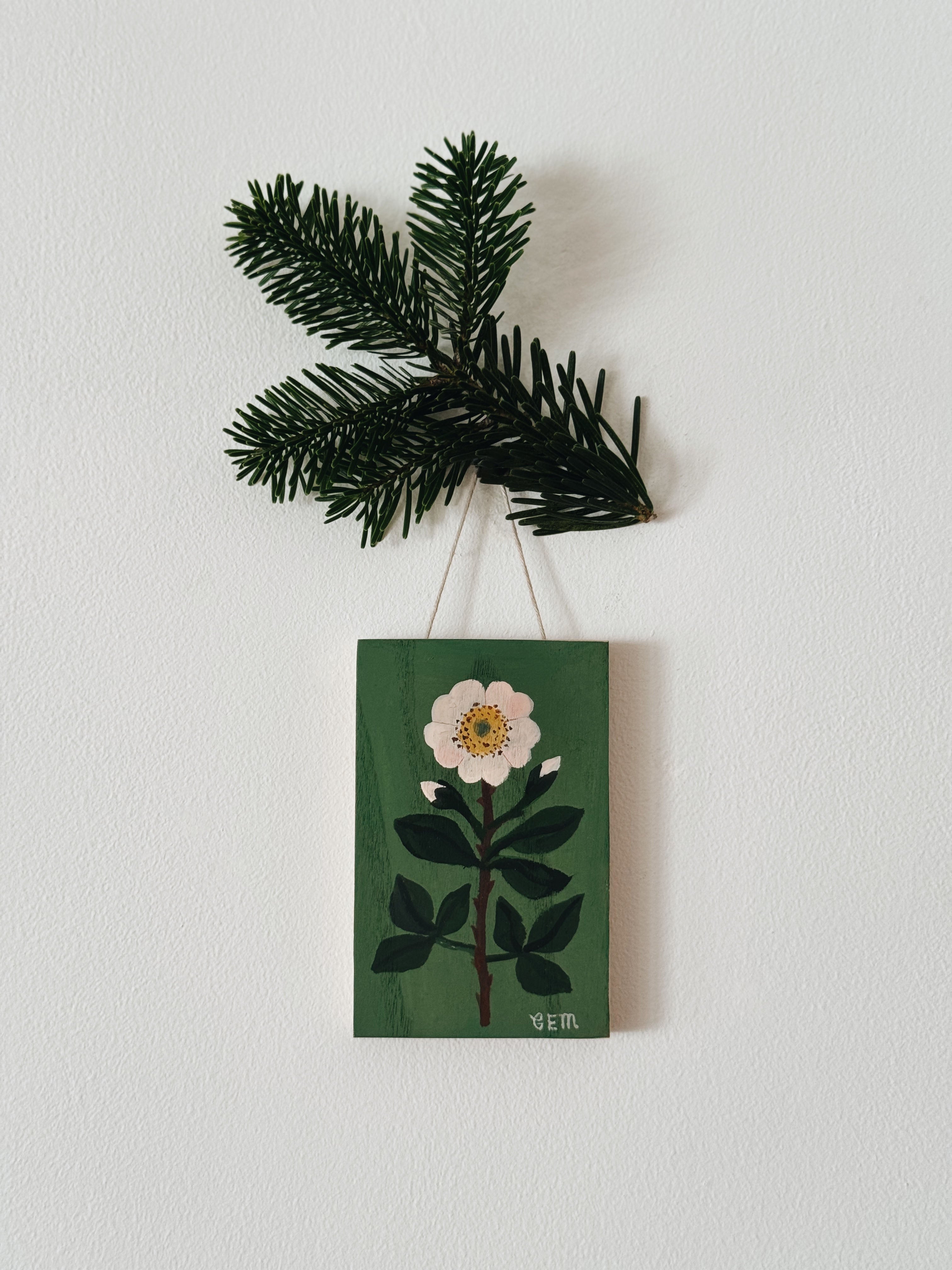 Wild Rose- original painting on wood