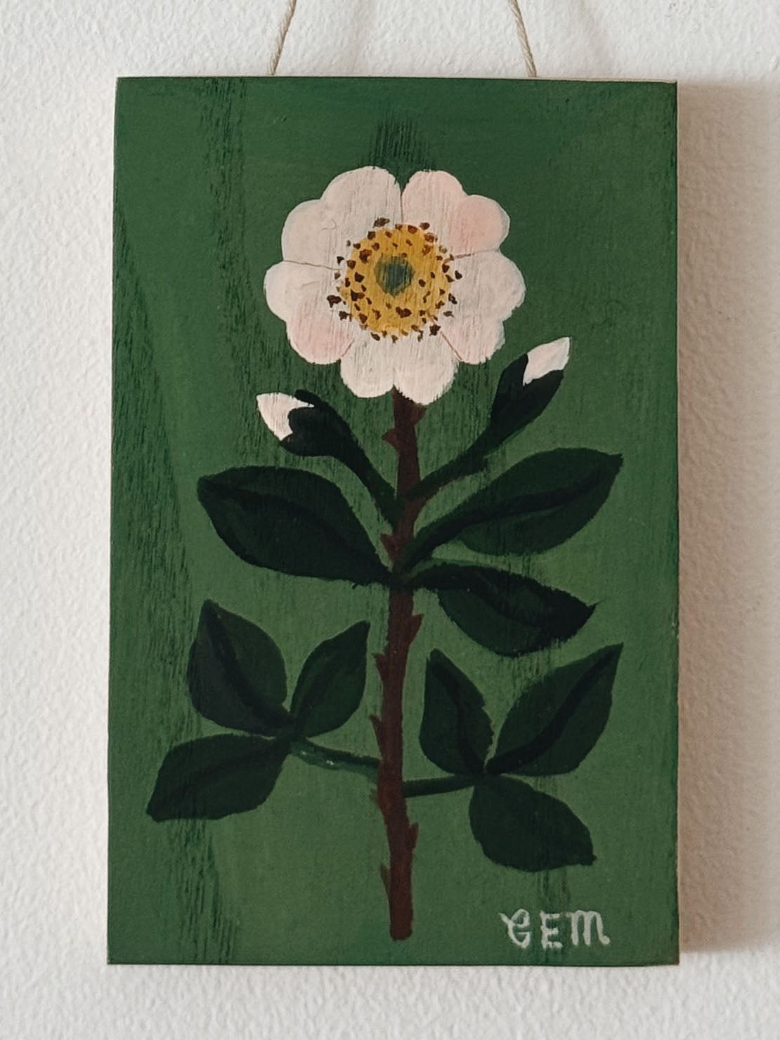 Wild Rose- original painting on wood