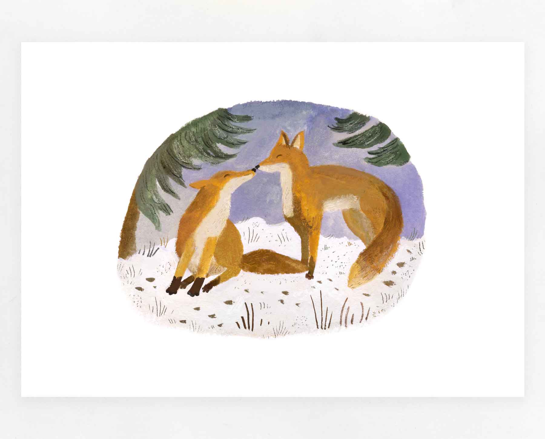 Winter Foxes Print