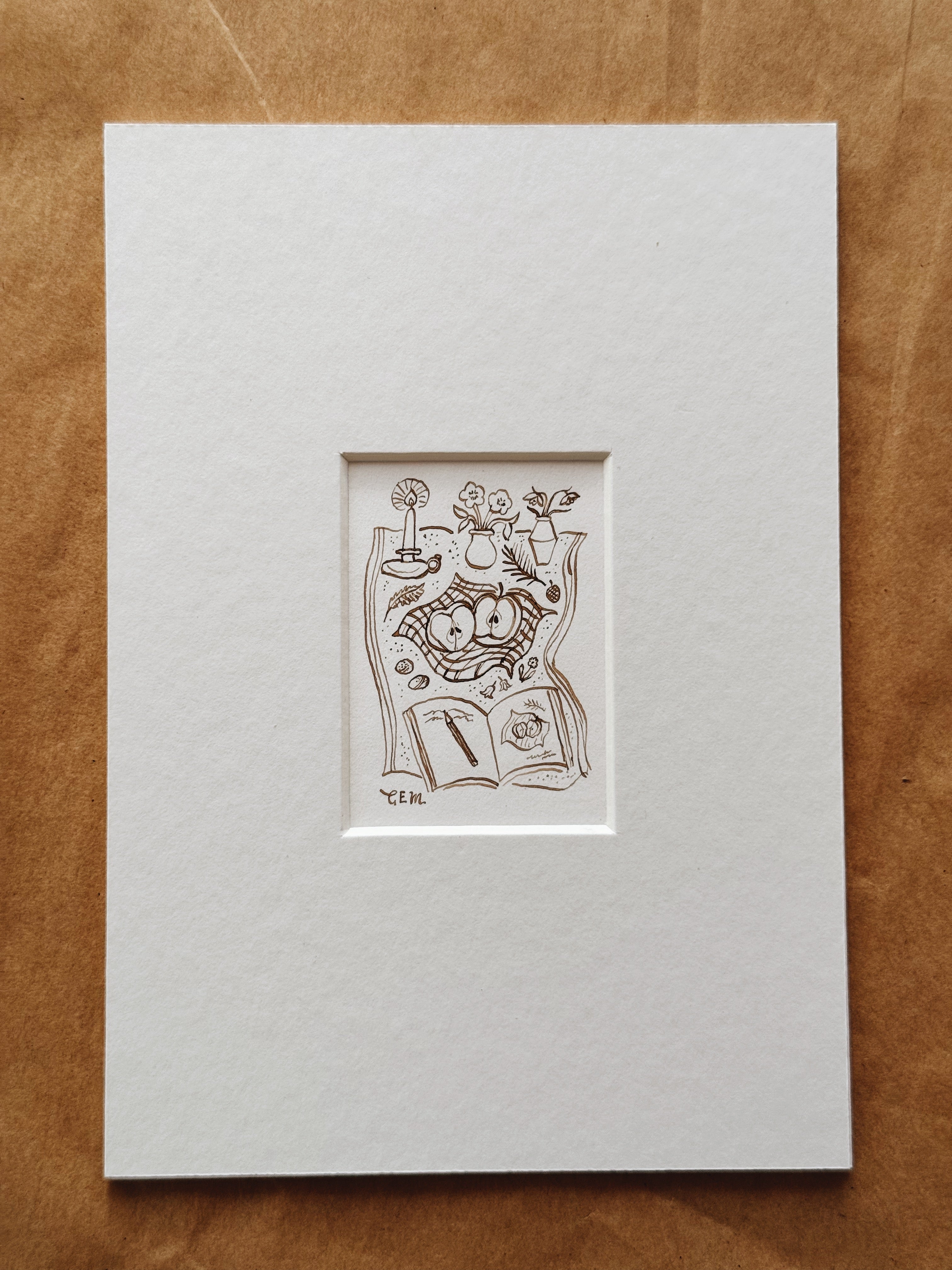 Winter Table: original ink drawing