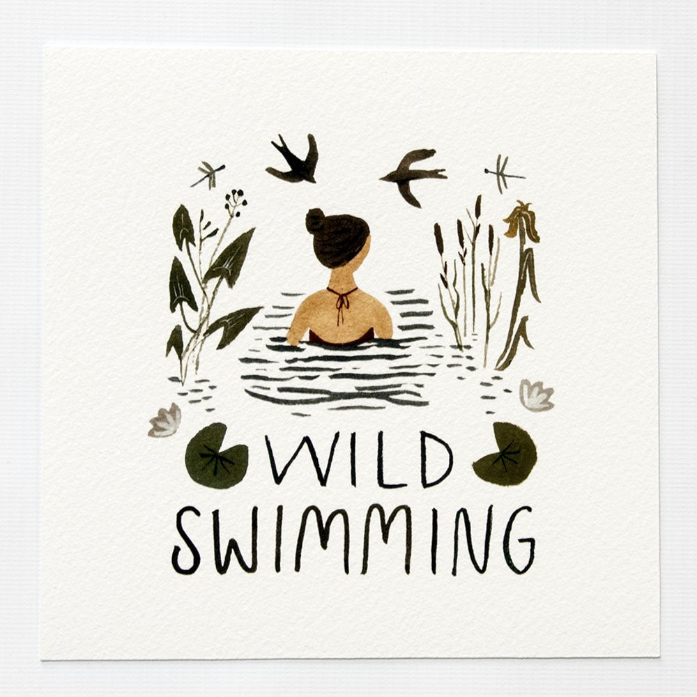 Wild Swimming 7x7 Print