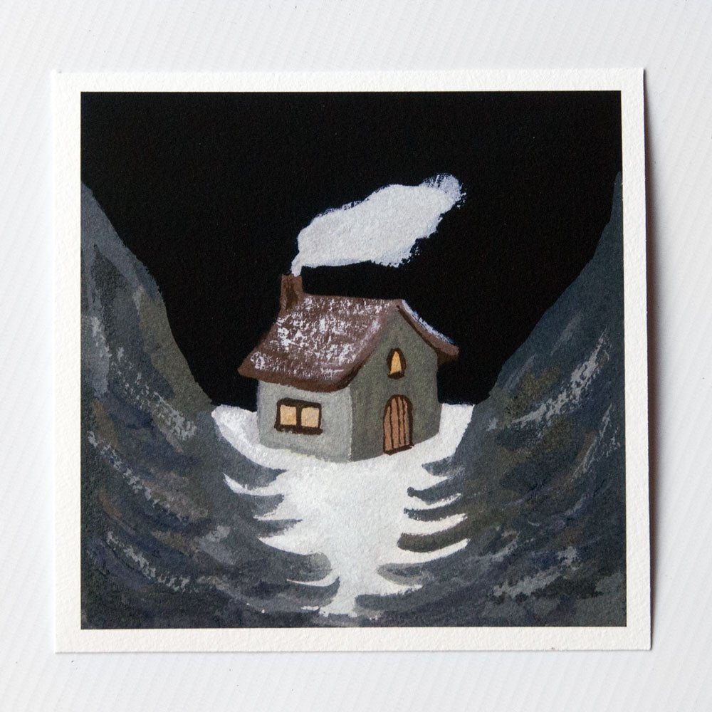 Winter House 6x6 print