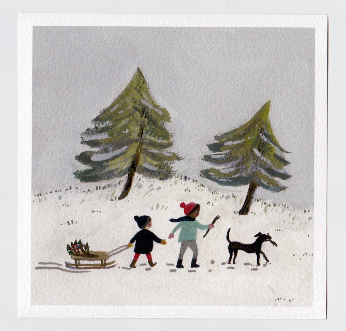 Out in the Snow 7x7 print
