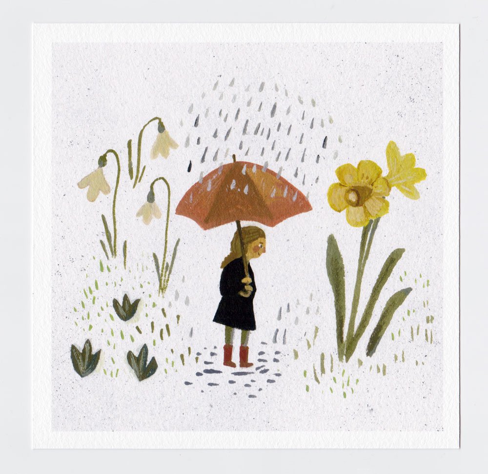Spring Rain 7x7 print