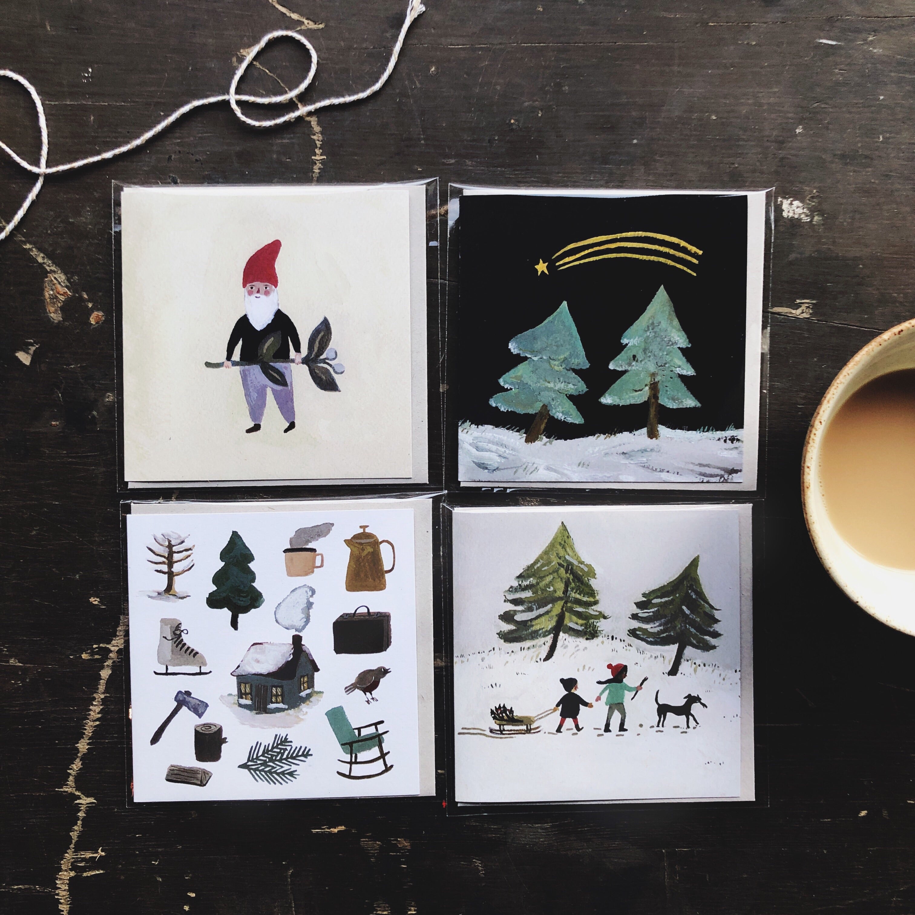Winter in the Woods Card set of 4