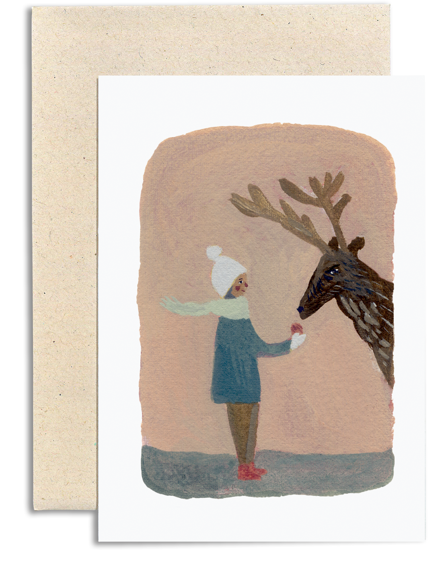 Apple For Reindeer Card
