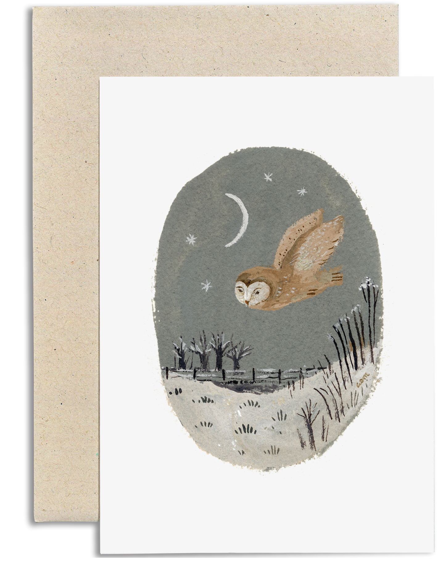 Owl at Twilight a6 card