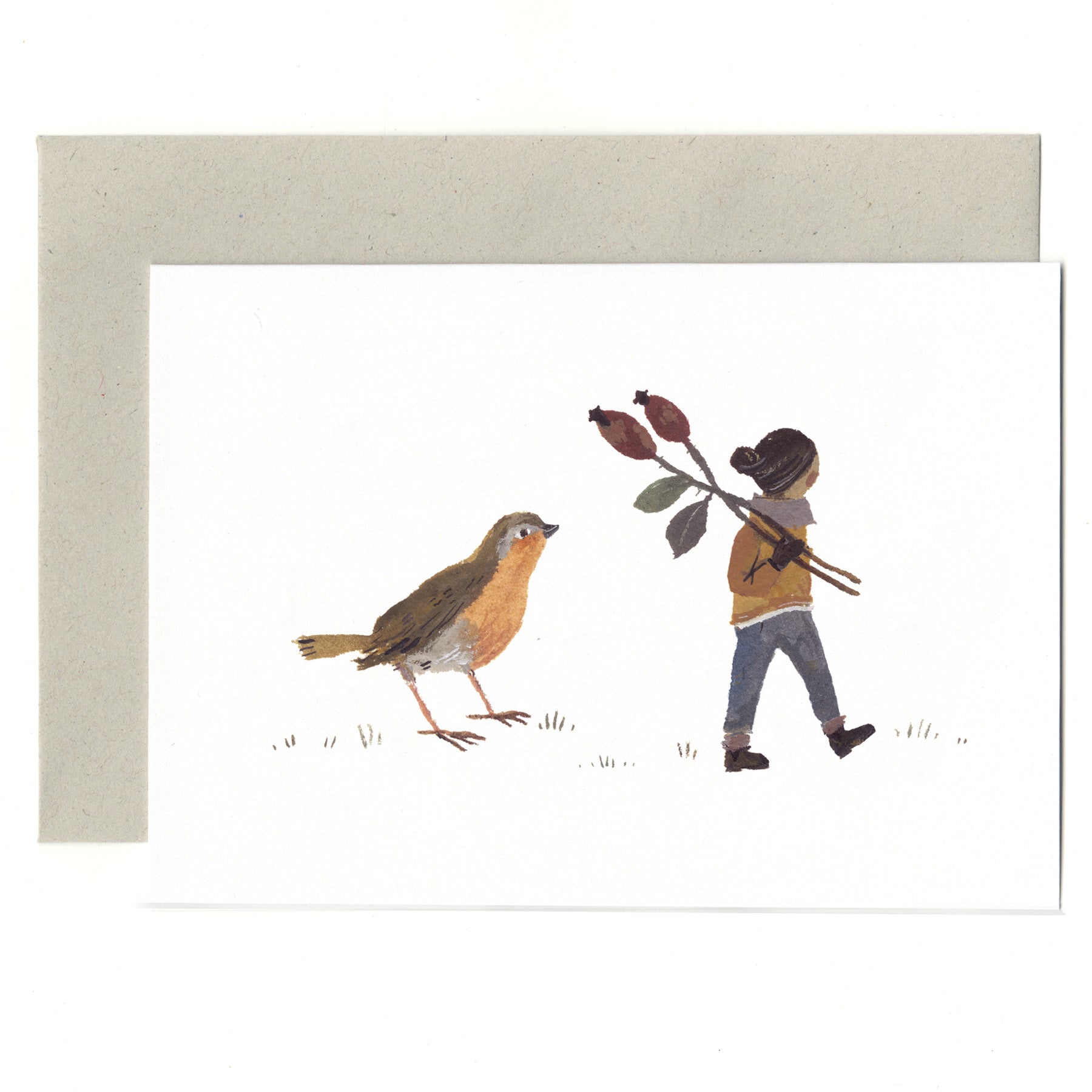 Robin and Rosehip Card