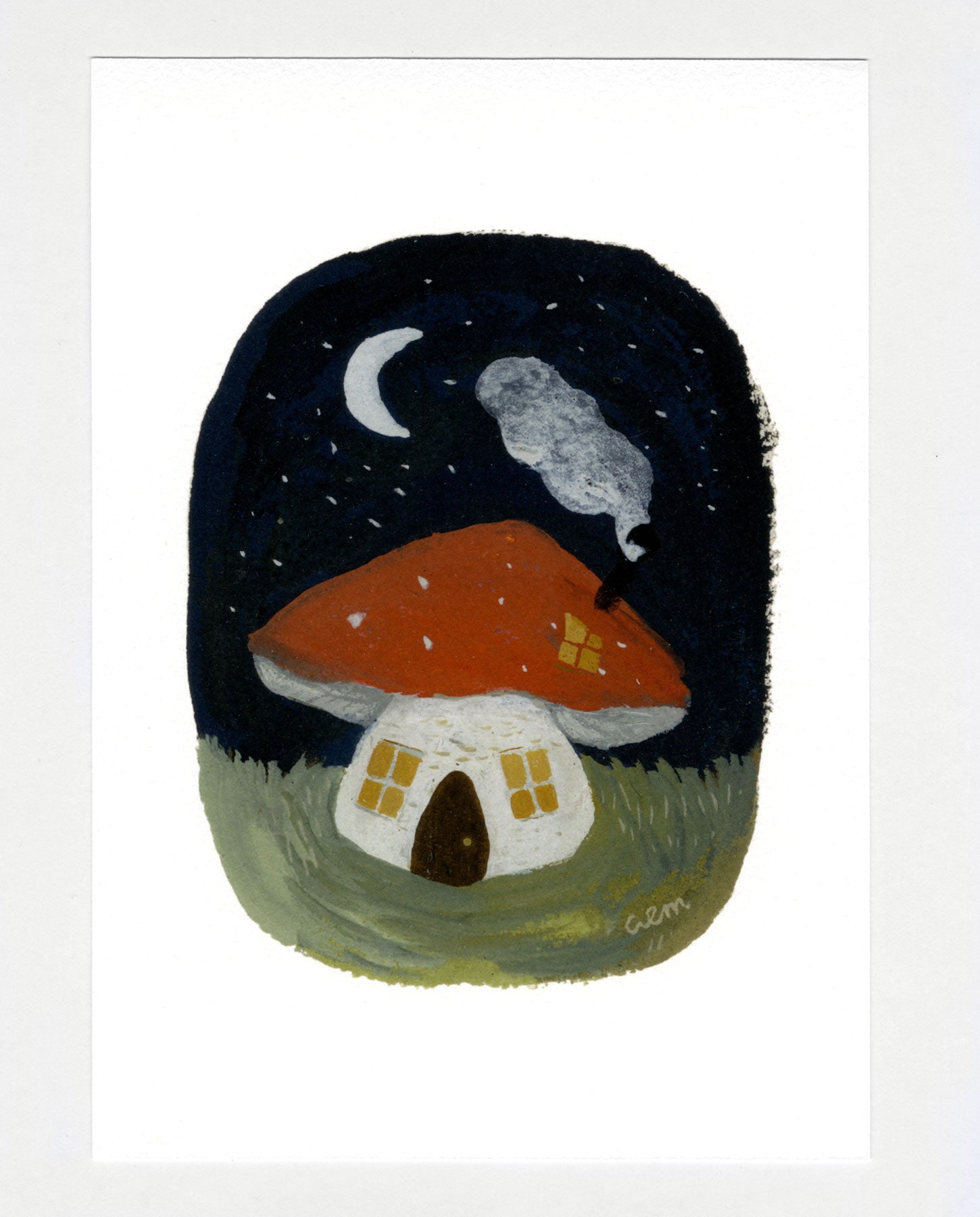 Toadstool Cottage a5 print
